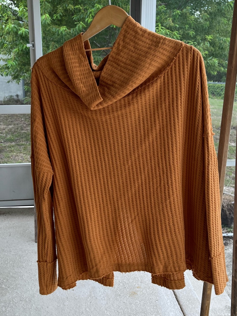 Free People “juicy” long sleeve waffle top